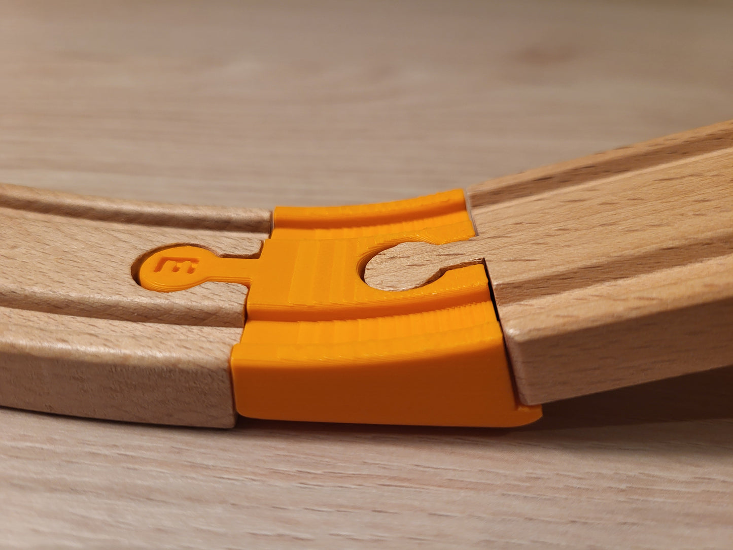 Wooden train enhanced connectors