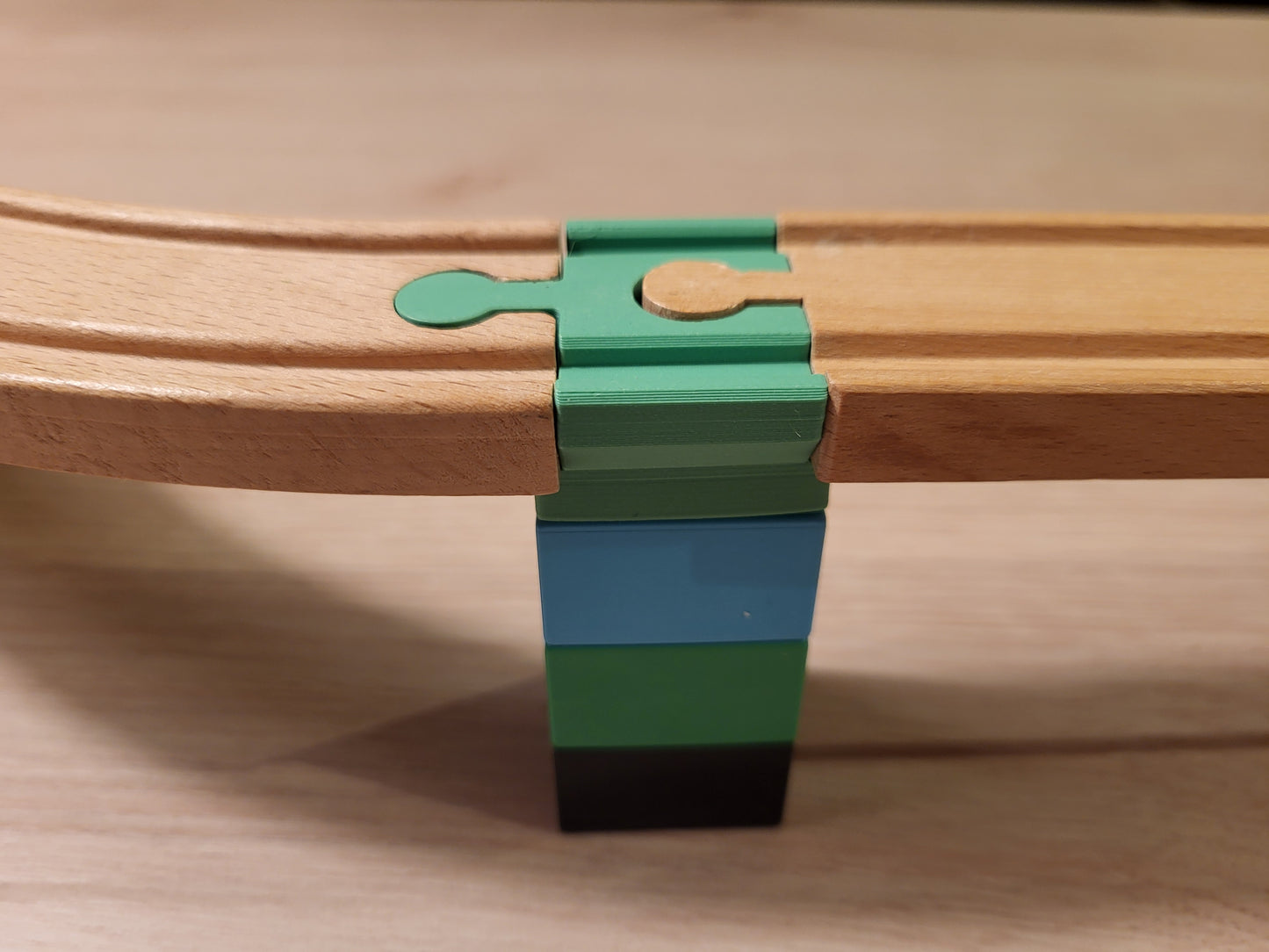 Wooden train enhanced connectors