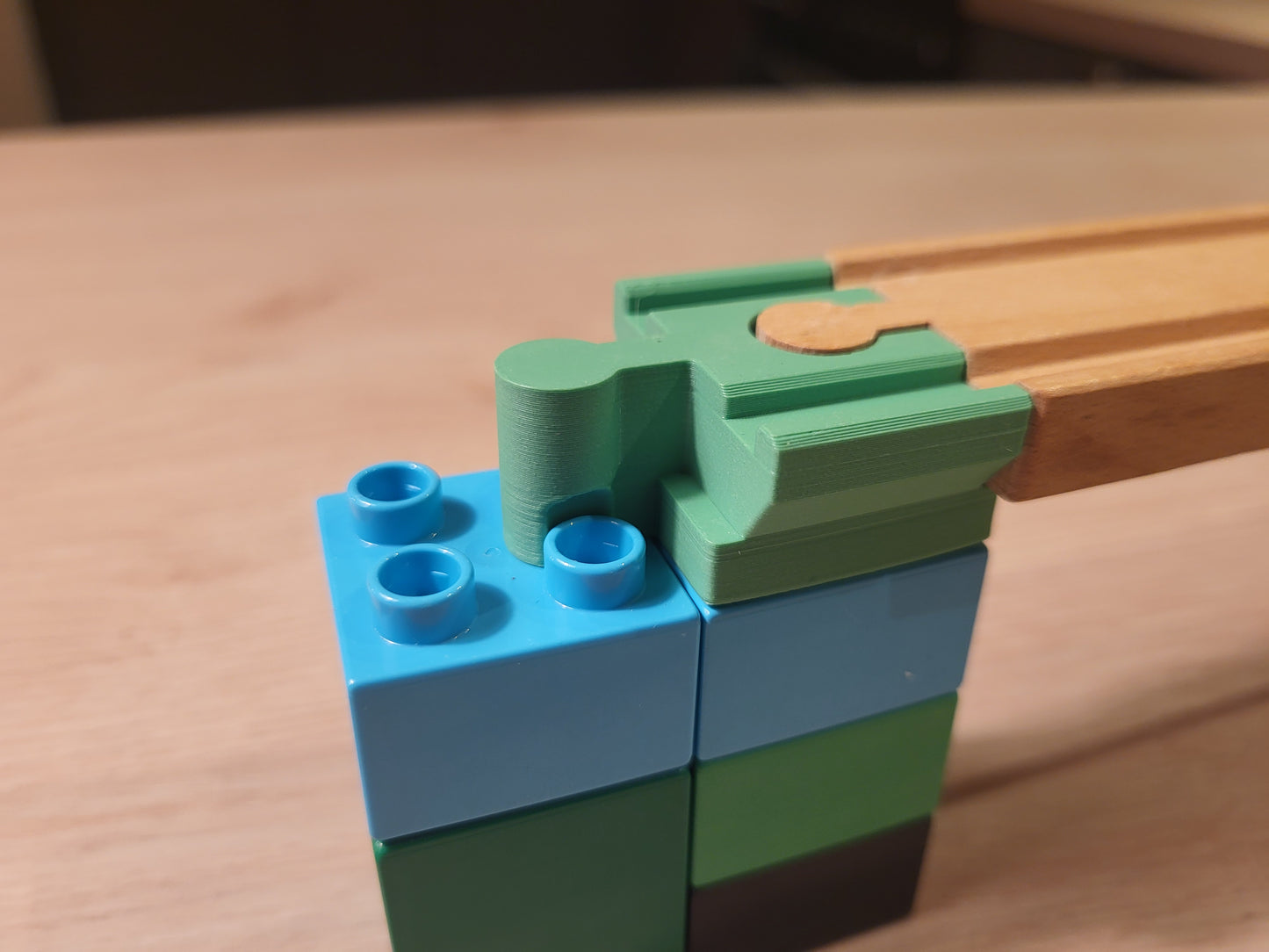 Wooden train enhanced connectors